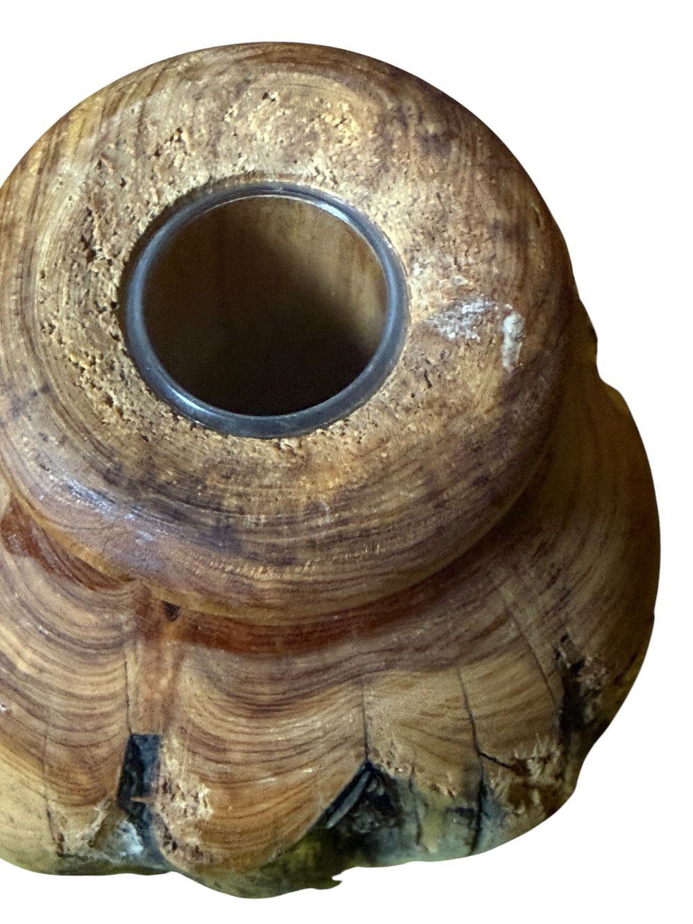 Handturned Wooden Accent Vase in Brown and Black - Picture 6 of 6